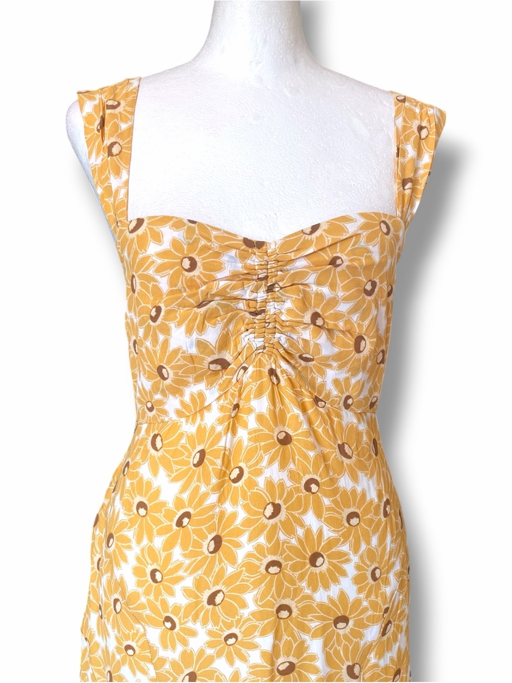 Free People Rosalee Midi Dress Yellow Floral Open Back Small NWOT Boho Vacation - Picture 3 of 16